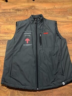 Formula 1 F1 Officially Licensed Gray Zip-Up Vest Sleeveless Jacket XL